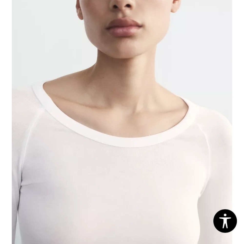 Zara white long sleeved tee